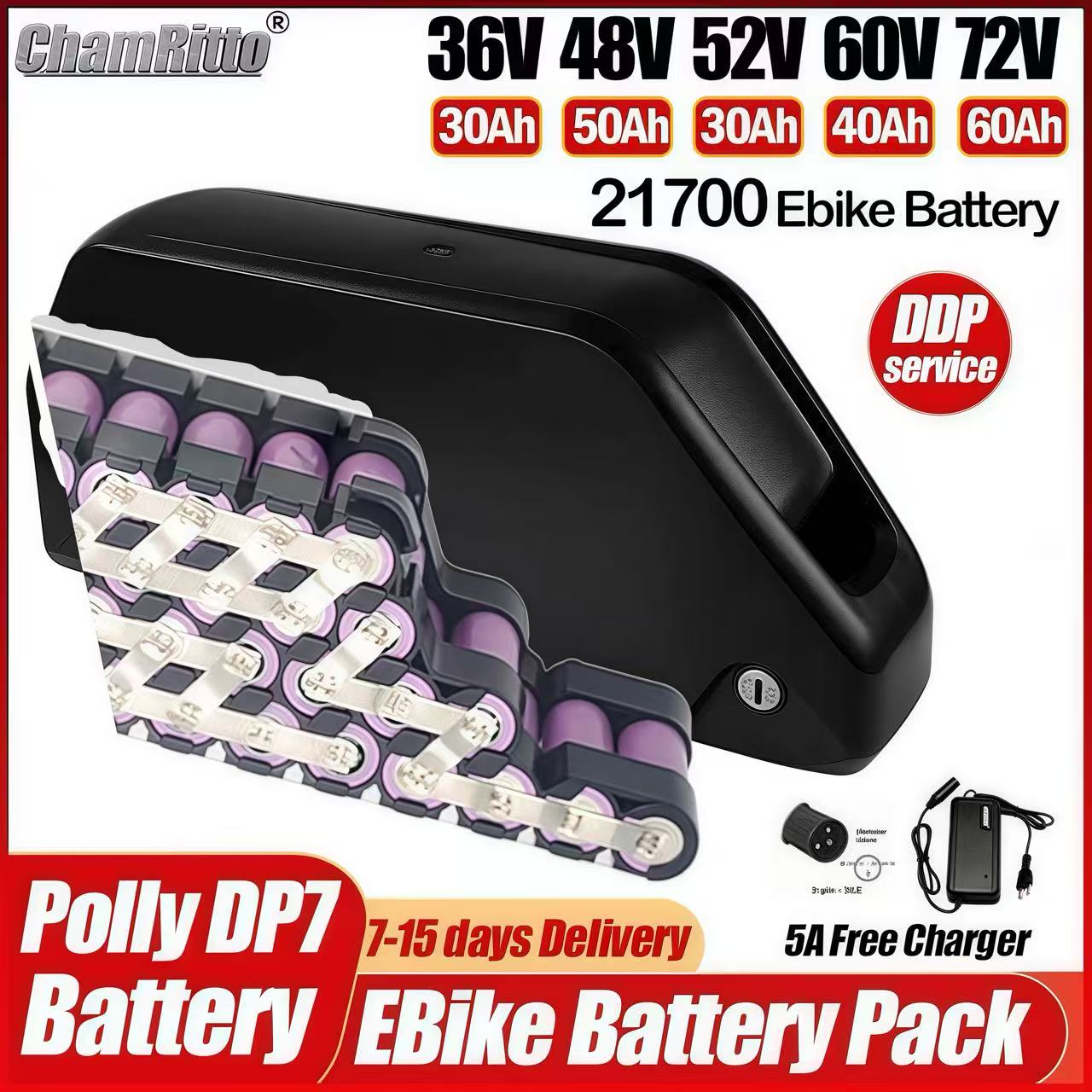 Batterie Hailong pour vélo éle - 72V 50Ah 21700 Lithium Battery avis et prix