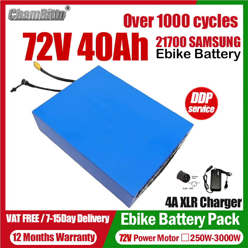 Vélo électrique eBike cham-rid - 72V 50Ah 21700 Lithium Battery avis et prix