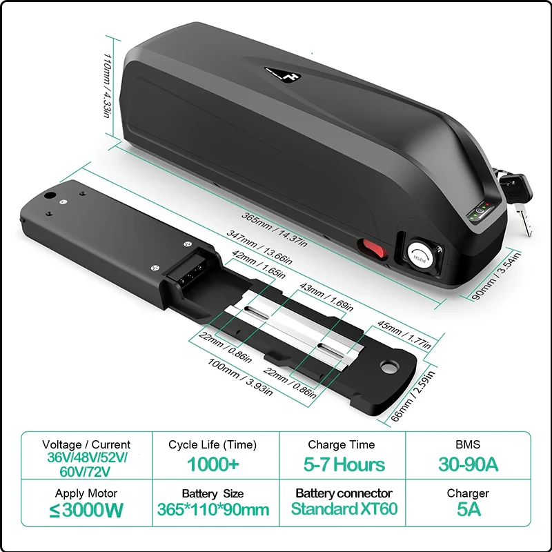 Batterie de vélo électrique 21 - 72V 50Ah 21700 Lithium Battery avis et prix